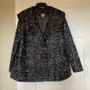 NICHE Gray and Black Contemporary Print Boxy Jacket Size Large